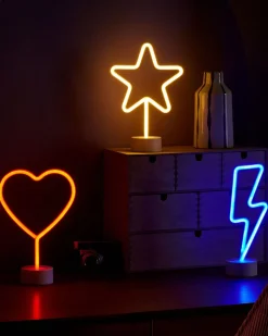 Conjunto De 3 Decoracoes Em Led Neon Multicolor Floretta