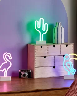 Conjunto De 3 Decoracoes Em Led Neon Multicolor Mabel