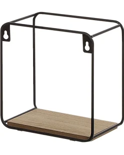 Conjunto De 4 Estantes De Parede Pretas E Castanhas Claras Brito