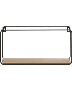 Conjunto De 4 Estantes De Parede Pretas E Castanhas Claras Brito