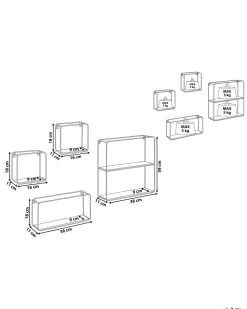 Conjunto De 4 Estantes De Parede Pretas E Castanhas Claras Brito