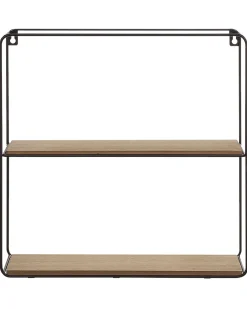 Conjunto De 4 Estantes De Parede Pretas E Castanhas Claras Brito