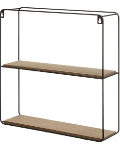 Conjunto De 4 Estantes De Parede Pretas E Castanhas Claras Brito