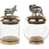 Conjunto De 2 Frascos Decorativas Em Dourado E Prateado Laki