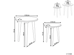 Conjunto De 2 Mesas De Apoio Em Madeira De Mango Cinzenta Jatra