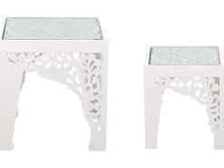 Conjunto De 2 Mesas De Apoio Brancas Amadpur