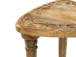 Conjunto De 2 Mesas De Apoio Em Madeira Clara De Mango Saora