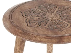 Conjunto De 2 Mesas De Apoio Em Madeira Escura De Mango Turua