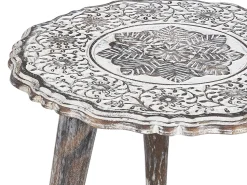 Conjunto De 2 Mesas De Apoio Em Madeira Branca Adro