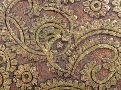 Conjunto De 2 Mesas De Apoio Em Madeira Escura De Mango E Dourado Chanpi