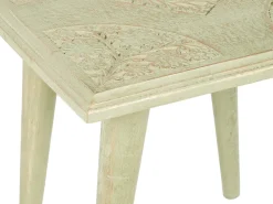 Conjunto De 2 Mesas De Apoio Em Madeira Verde E Dourada Belidha