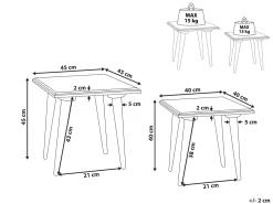 Conjunto De 2 Mesas De Apoio Em Madeira Verde E Dourada Belidha