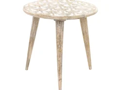 Conjunto De 2 Mesas De Apoio Em Madeira Clara De Mango Hursi