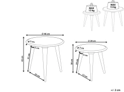 Conjunto De 2 Mesas De Apoio Em Madeira Clara De Mango Hursi