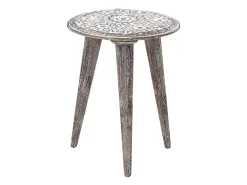 Conjunto De 2 Mesas De Apoio Em Madeira De Mango Branca Barju