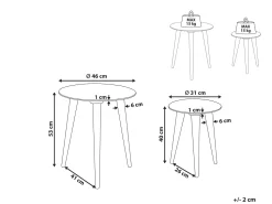Conjunto De 2 Mesas De Apoio Em Madeira De Mango Branca Barju