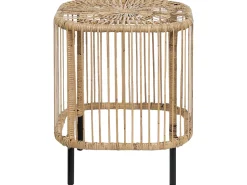 Conjunto De 2 Mesas De Centro Em Rattan Natural E Preto 67 X 67 Cm Cesenatico