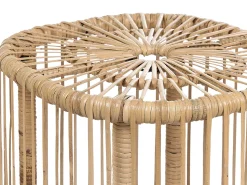 Conjunto De 2 Mesas De Centro Em Rattan Natural E Preto 67 X 67 Cm Cesenatico