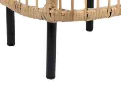 Conjunto De 2 Mesas De Centro Em Rattan Natural E Preto 67 X 67 Cm Cesenatico