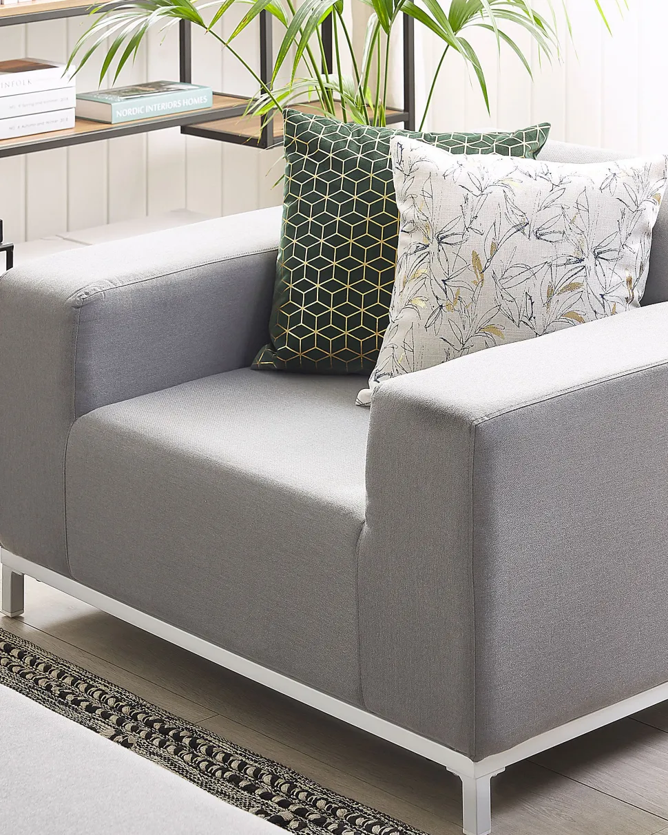 Conjunto De 2 Poltronas De Jardim Cinzento Claro E Branco Rovigo