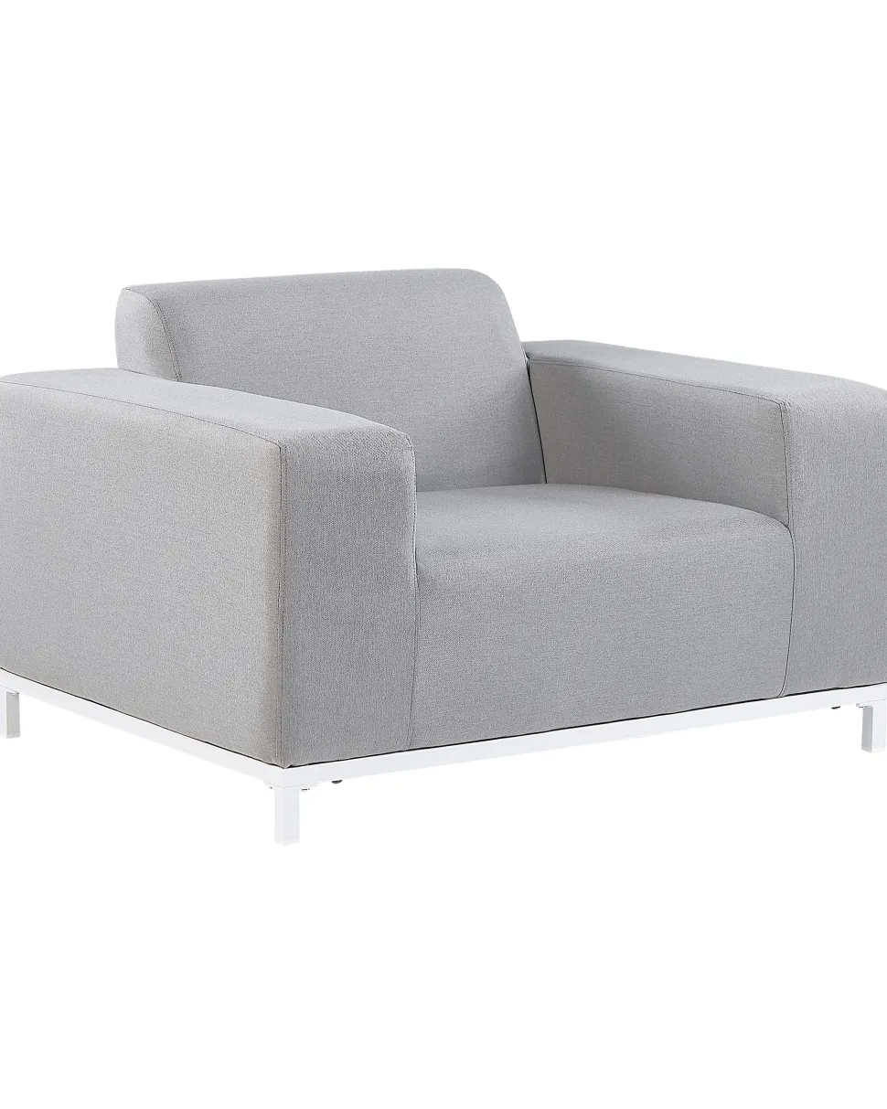 Conjunto De 2 Poltronas De Jardim Cinzento Claro E Branco Rovigo