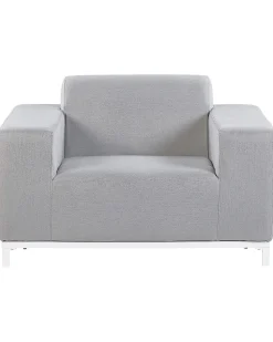 Conjunto De 2 Poltronas De Jardim Cinzento Claro E Branco Rovigo