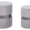 Conjunto De 2 Tamboretes Em Veludo Cinzento Doris