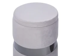 Conjunto De 2 Tamboretes Em Veludo Cinzento Doris