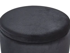 Conjunto De 2 Tamboretes Em Veludo Preto Doris