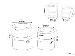 Conjunto De 2 Tamboretes Em Veludo Preto Doris