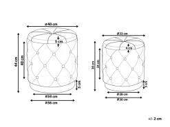 Conjunto De 2 Tamboretes Em Veludo Cinzento Pueblo