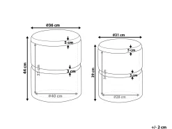 Conjunto De 2 Tamboretes Em Veludo Rosa Wichita