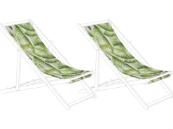 Conjunto De 2 Tecidos Com Folhas Verdes Para Espreguicadeiras Anzio/Avellino