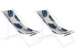 Conjunto De 2 Tecidos Multicolor Com Folhas Para Espreguicadeiras Anzio/Avellino