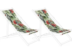 Conjunto De 2 Tecidos Multicolor Com Tucanos Para Espreguicadeiras Anzio/Avellino
