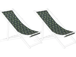 Conjunto De 2 Tecidos Verde Escuro Com Azeitonas Para Espreguicadeiras Anzio/Avellino
