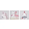 Conjunto De 3 Telas Com Impressoes Em Rosa E Cinzento 30 X 30 Cm Timia
