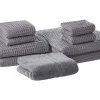 Conjunto De 9 Toalhas De Algodao Cinzento Areora