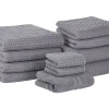 Conjunto De 11 Toalhas De Algodao Cinzentas Areora