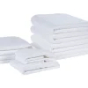 Conjunto De 9 Toalhas Em Algodao Branco Atiu