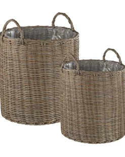 Conjunto De 2 Vasos Para Plantas Cor De Areia Bitola