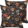 Conjunto De Almofadas Decorativas Com Padrao De Flor Em Veludo Multicolor 45 X 45 Cm Ramonda