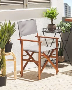 Conjunto De Cadeiras De Jardim Madeira Escura E 2 Lonas Creme E Padrao Tucano Cine