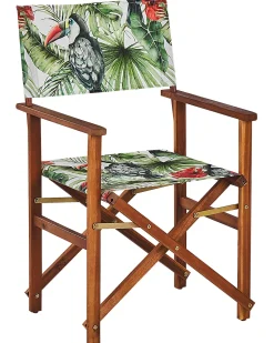 Conjunto De Cadeiras De Jardim Madeira Escura E 2 Lonas Creme E Padrao Tucano Cine