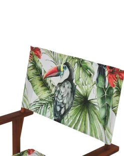 Conjunto De Cadeiras De Jardim Madeira Escura E 2 Lonas Creme E Padrao Tucano Cine