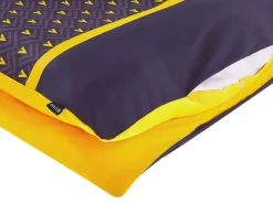 Conjunto De Capa De Edredao Em Algodao Acetinado Azul Escuro E Amarelo 155 X 220 Cm Wallingford