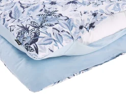 Conjunto De Capa De Edredao Em Algodao Acetinado Azul E Branco 155 X 220 Cm Ballard