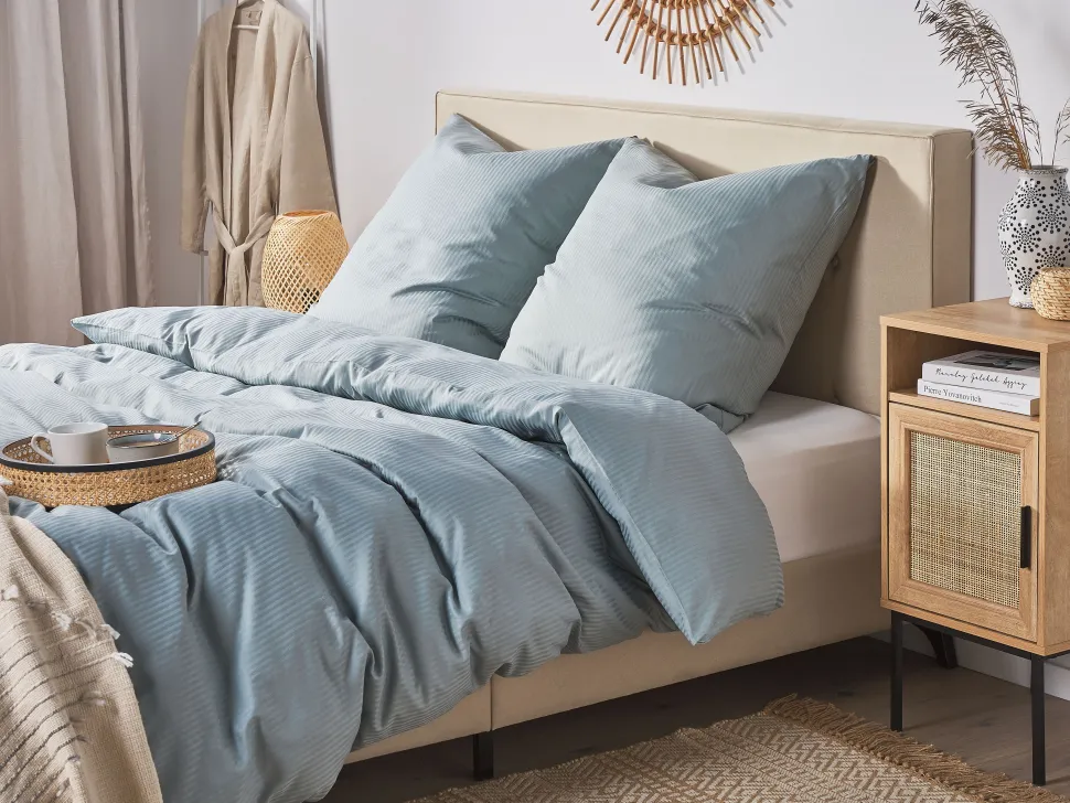 Conjunto De Capas De Edredao Em Algodao Acetinado Cinzento Claro 135 X 200 Cm Avondale