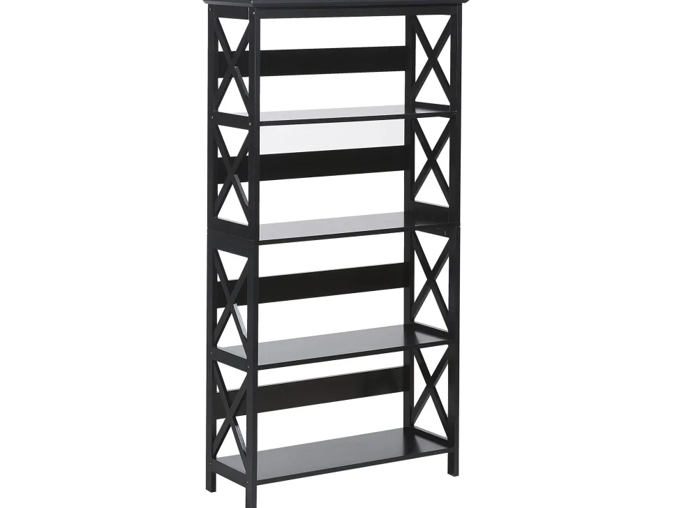 Conjunto De Escritorio Em Madeira Escura E Preto Foster/Harison