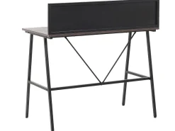 Conjunto De Escritorio Em Madeira Escura E Preto Foster/Hastings